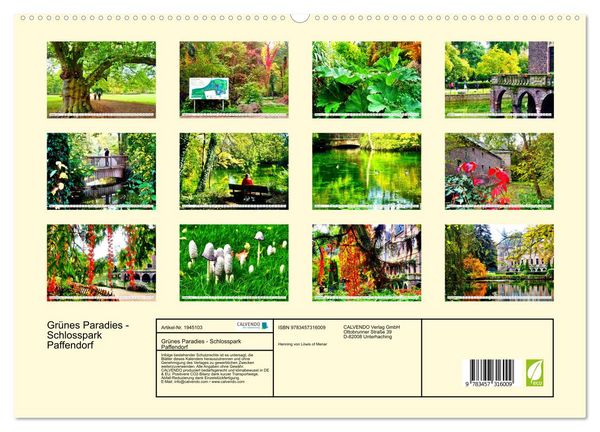 Produktbild: Gr&uuml;nes Paradies - Schlosspark Paffendorf (hochwertiger Premium Wandkalender 2026 DIN A2 quer), Kunstdruck in Hochglanz