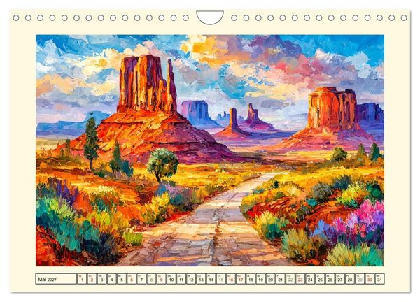 Produktbild: USA Impressionen. Zwischen Metropolen und Nationalparks (Wandkalender 2027 DIN A4 quer), CALVENDO Monatskalender