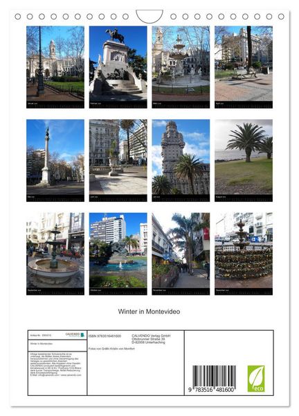 Produktbild: Winter in Montevideo (Wandkalender 2026 DIN A4 hoch), CALVENDO Monatskalender
