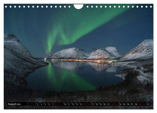 Produktbild: Aurora borealis - Magische Polarlichtn&auml;chte in Island und Norwegen (Wandkalender 2026 DIN A4 quer), CALVENDO Monatskalender