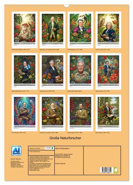 Produktbild: Gro&szlig;e Naturforscher (Wandkalender 2027 DIN A2 hoch), CALVENDO Monatskalender