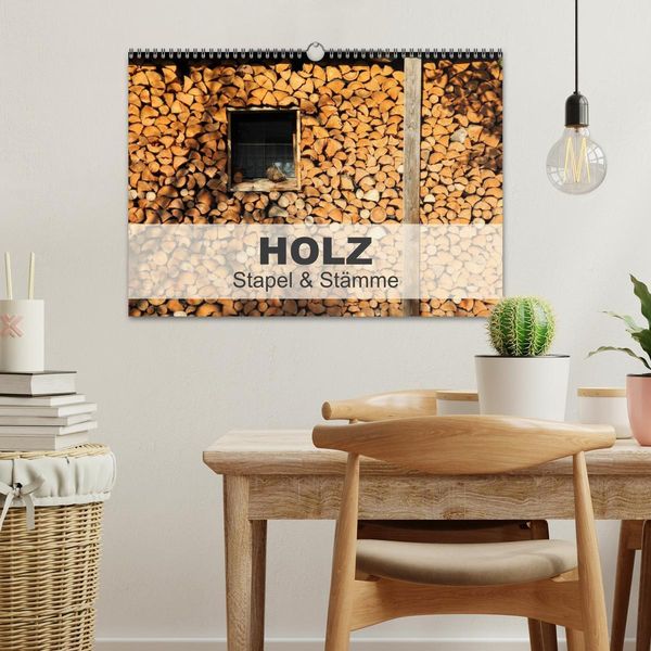 Produktbild: HOLZ - Stapel und St&auml;mme (Wandkalender 2026 DIN A3 quer), CALVENDO Monatskalender