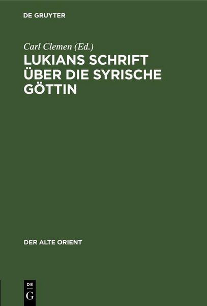 Produktbild: Lukians Schrift &uuml;ber die syrische G&ouml;ttin