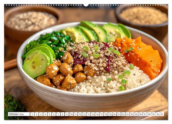 Produktbild: Vegane Bowls - Eine Sch&uuml;ssel voller Geschmack (Wandkalender 2026 DIN A2 quer), CALVENDO Monatskalender