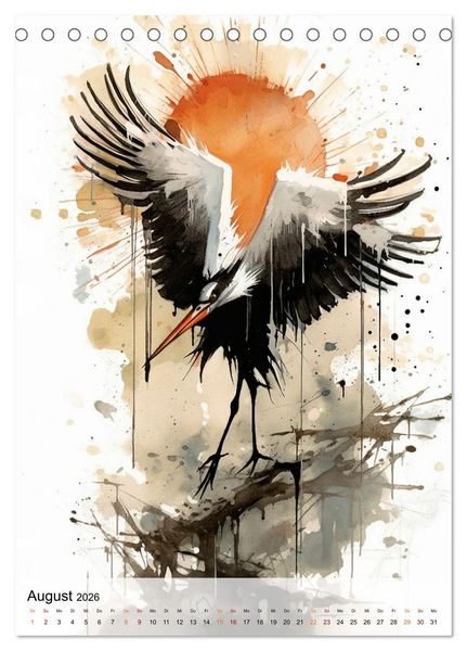 Produktbild: Einzigartig - dieser Storch (Tischkalender 2026 DIN A5 hoch), CALVENDO Monatskalender