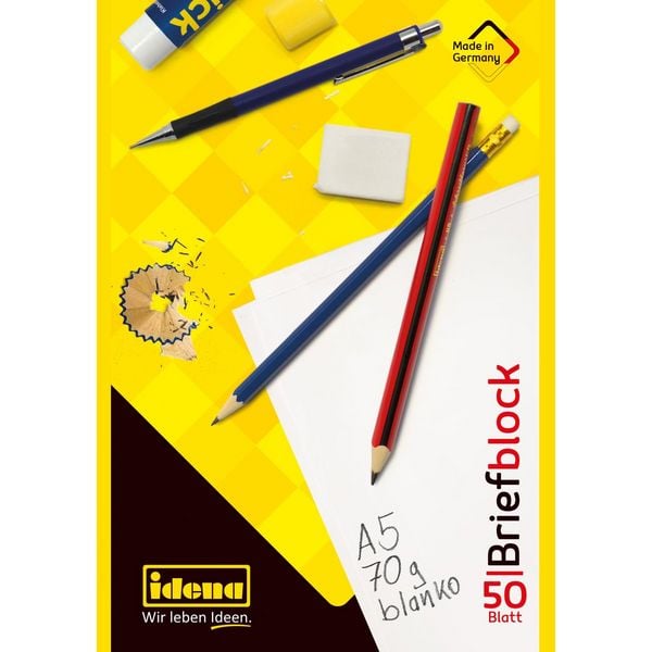Idena Briefblock blanko 50 Blatt 70g/m² DIN A5