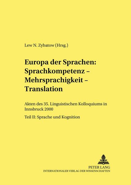 Produktbild: Europa der Sprachen: Sprachkompetenz &ndash; Mehrsprachigkeit &ndash; Translation