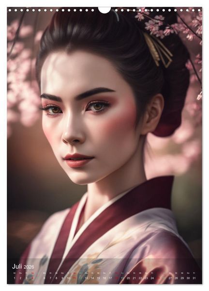 Produktbild: Wundersch&ouml;ne Portraits Japanischer Geishas (Wandkalender 2026 DIN A3 hoch), CALVENDO Monatskalender