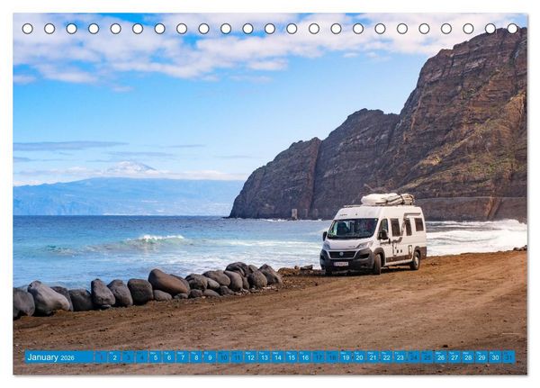 Produktbild: CANARY ISLANDS by CAMPER VAN (Desk Calendar 2026 DIN A5 landscape), CALVENDO 12 Month DeskCalendar