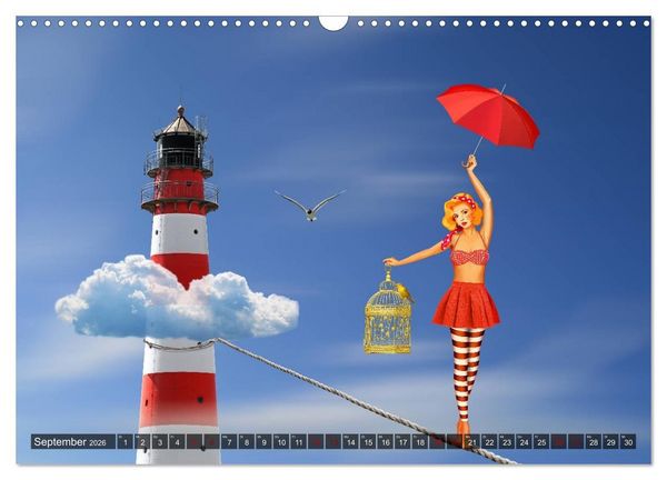 Produktbild: Pin-Up Girls im Retro Style by Mausopardia (Wandkalender 2026 DIN A3 quer), CALVENDO Monatskalender