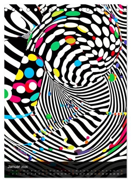 Produktbild: OP Art Nichts f&uuml;r schwache Augen (Tischkalender 2026 DIN A5 hoch), CALVENDO Monatskalender