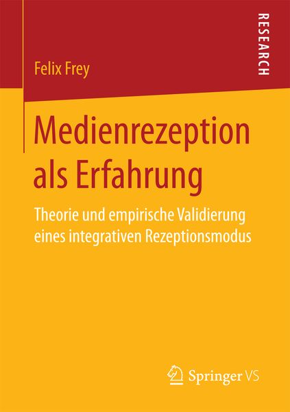 Produktbild: Medienrezeption als Erfahrung
