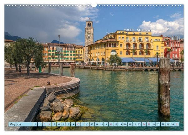 Produktbild: Lake Garda Mediterranean oasis in Northern Italy (High Quality Premium Wall Calendar 2026 DIN A2 landscape),CALVENDO 12 Month Wall Calendar