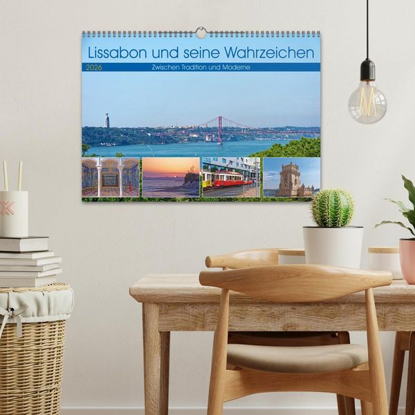 Produktbild: Lissabon und seine Wahrzeichen - Zwischen Tradition und Moderne (Wandkalender 2026 DIN A3 quer), CALVENDO Monatskalender