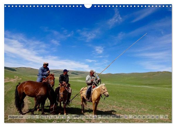 Produktbild: Pferde und Reiter der Mongolei (Wandkalender 2026 DIN A3 quer), CALVENDO Monatskalender