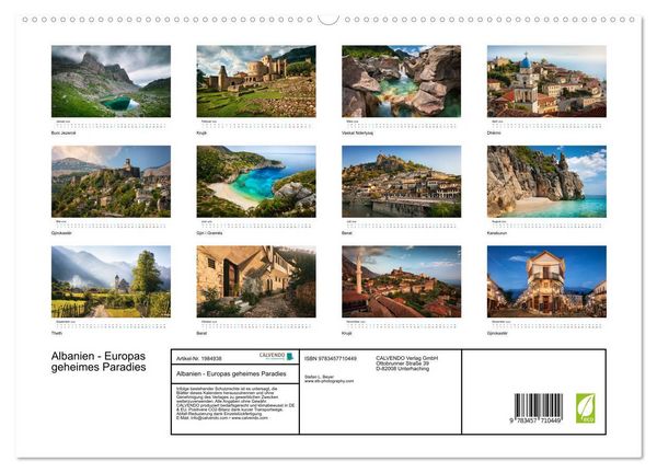 Produktbild: Albanien - Europas geheimes Paradies (hochwertiger Premium Wandkalender 2026 DIN A2 quer), Kunstdruck in Hochglanz