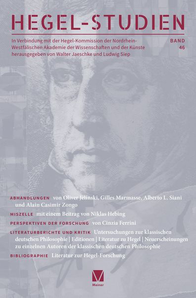 Produktbild: Hegel-Studien Band 46