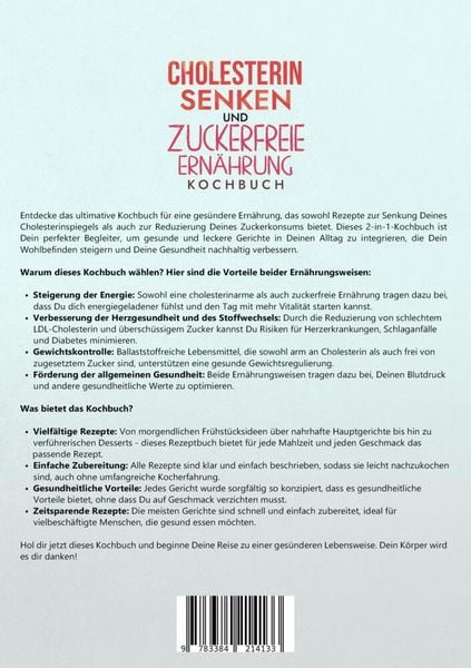 Produktbild: Cholesterin Senken und Zuckerfreie Ern&auml;hrung Kochbuch