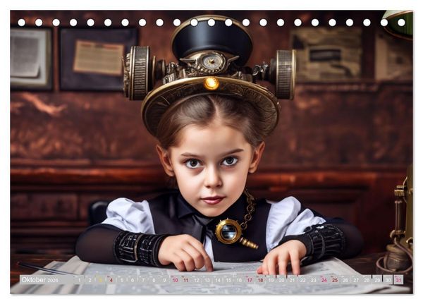 Produktbild: Starke M&auml;dchen - Steampunk Welten (Tischkalender 2026 DIN A5 quer), CALVENDO Monatskalender