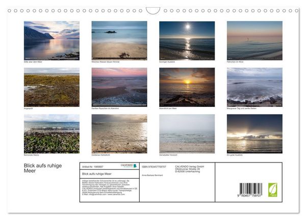 Produktbild: Blick aufs ruhige Meer (Wandkalender 2026 DIN A3 quer), CALVENDO Monatskalender