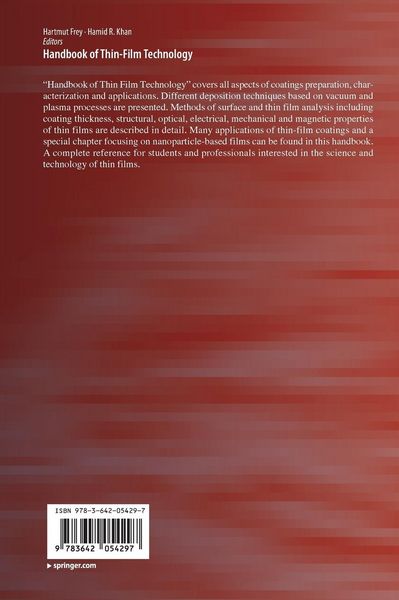 Produktbild: Handbook of Thin Film Technology