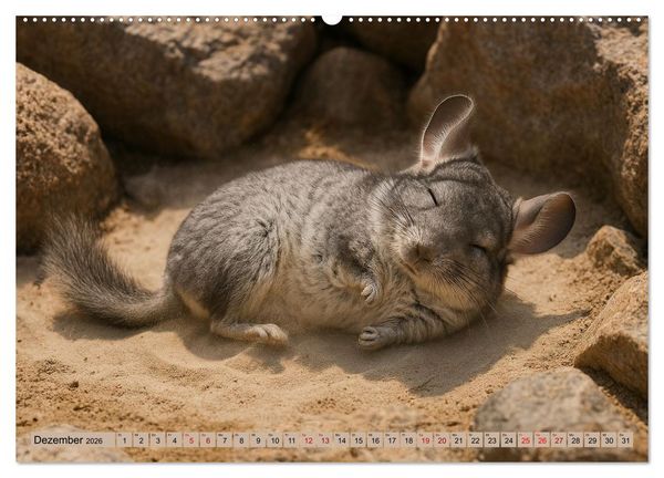 Produktbild: Chinchillas - Meister der Niedlichkeit (Wandkalender 2026 DIN A2 quer), CALVENDO Monatskalender