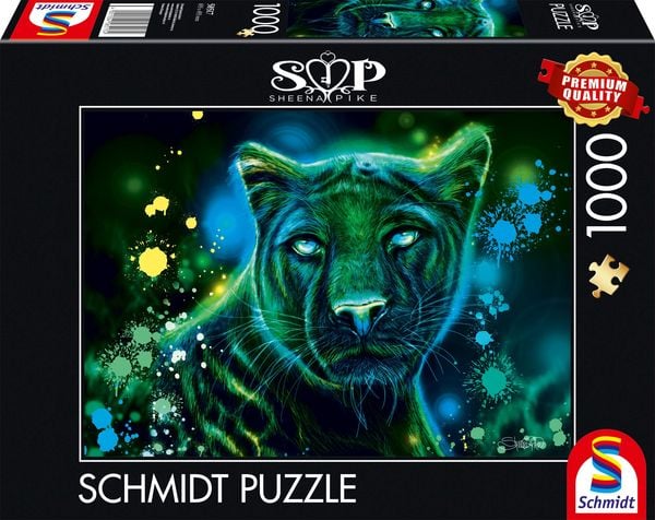 Schmidt Spiele - Sheena Pike: Neon Blau-grüner Panther, 1.000 Teile