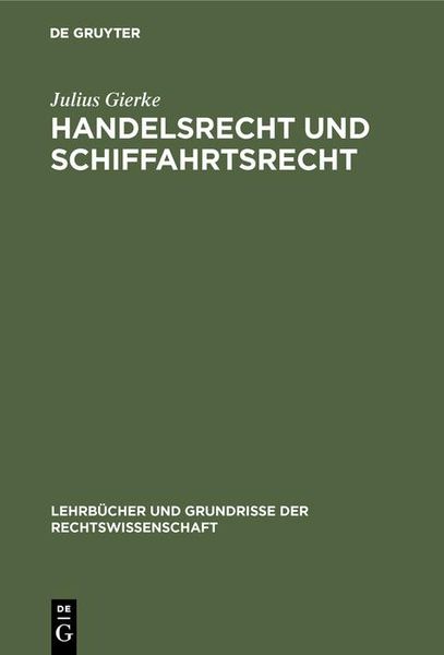 Produktbild: Handelsrecht und Schiffahrtsrecht