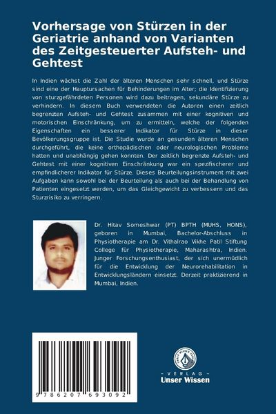Produktbild: Vorhersage von St&uuml;rzen in der Geriatrie anhand von Varianten des Zeitgesteuerter Aufsteh- und Gehtest