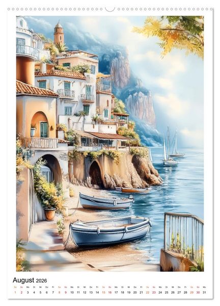 Produktbild: Dolce Vita an der K&uuml;ste von Amalfi (hochwertiger Premium Wandkalender 2026 DIN A2 hoch), Kunstdruck in Hochglanz