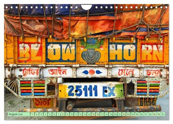 Produktbild: Indien Farbenfrohe LKW (Wandkalender 2026 DIN A4 quer), CALVENDO Monatskalender