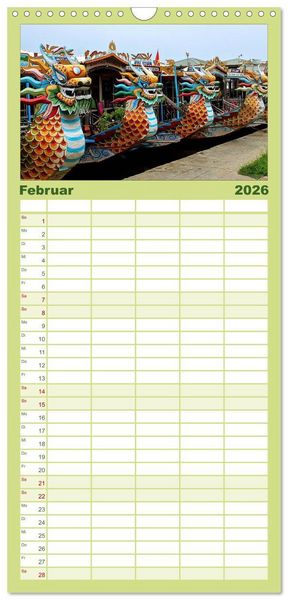 Produktbild: Familienplaner 2026 - Vietnam &ndash; Land der Kontraste 2026 mit 5 Spalten (Wandkalender, 21 x 45 cm) CALVENDO