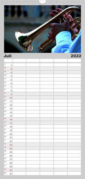 Produktbild: Familienplaner Klangbilder des Jazz (Wandkalender 2022 , 21 cm x 45 cm, hoch)