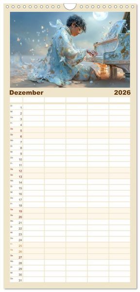 Produktbild: Familienplaner 2026 - Eine Liebe zur Musik - Musikanten mit 5 Spalten (Wandkalender, 21 x 45 cm) CALVENDO