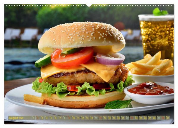 Produktbild: Unsere Burger Deluxe (hochwertiger Premium Wandkalender 2026 DIN A2 quer), Kunstdruck in Hochglanz