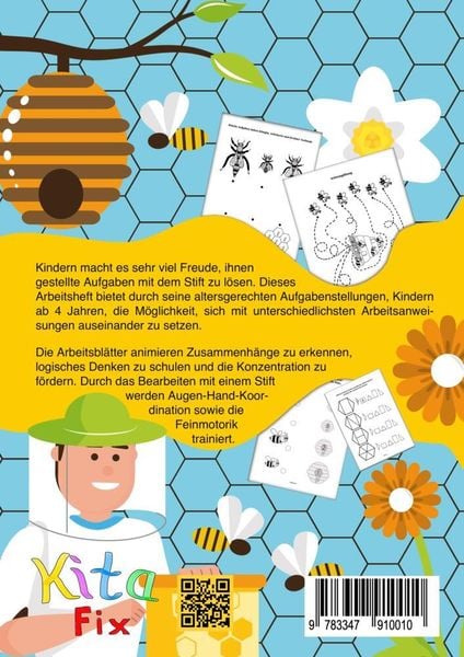 Produktbild: KitaFix-Kreativ: Arbeitsbl&auml;tter Das Leben der Honigbiene (50 Ideen f&uuml;r Vorschule und Portfolio in Kindergarten und Kita)