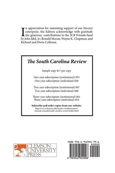 Produktbild: The South Carolina Review