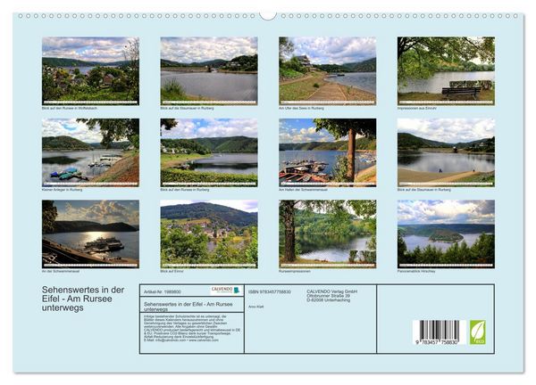 Produktbild: Sehenswertes in der Eifel - Am Rursee unterwegs (hochwertiger Premium Wandkalender 2026 DIN A2 quer), Kunstdruck in Hochglanz