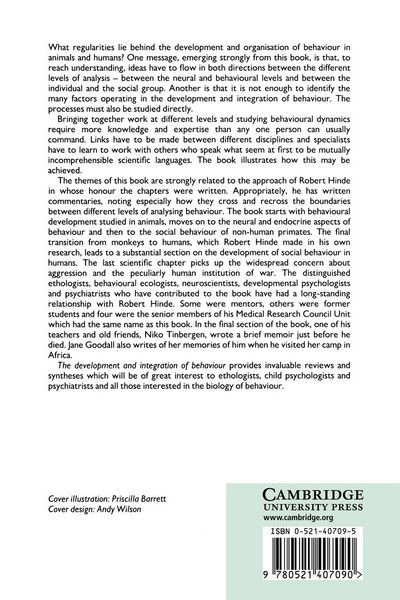 Produktbild: The Development and Integration of Behaviour