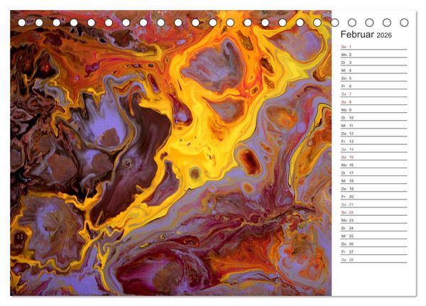 Produktbild: Abstract World - abstrakte Kunst in Acrylflie&szlig;technik (Tischkalender 2026 DIN A5 quer), CALVENDO Monatskalender