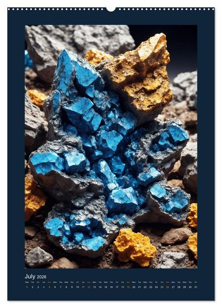 Produktbild: Fantastic Minerals - Mysterious Treasures (High Quality Premium Wall Calendar 2026 DIN A2 portrait),CALVENDO 12 Month Wall Calendar