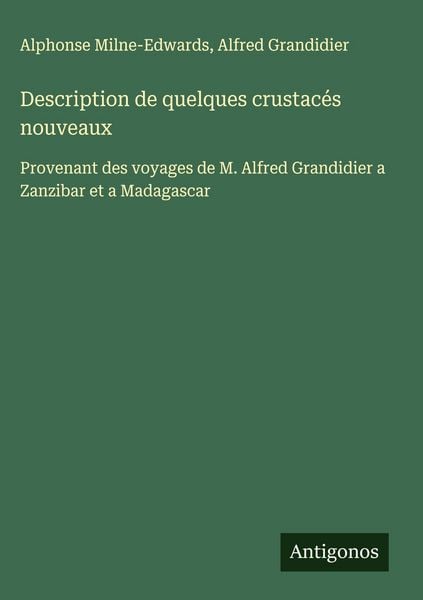 Produktbild: Description de quelques crustac&eacute;s nouveaux