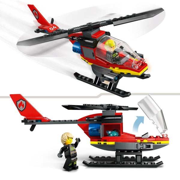 Produktbild: LEGO City 60411 Feuerwehrhubschrauber, Feuerwehr-Spielzeug mit Hubschrauber