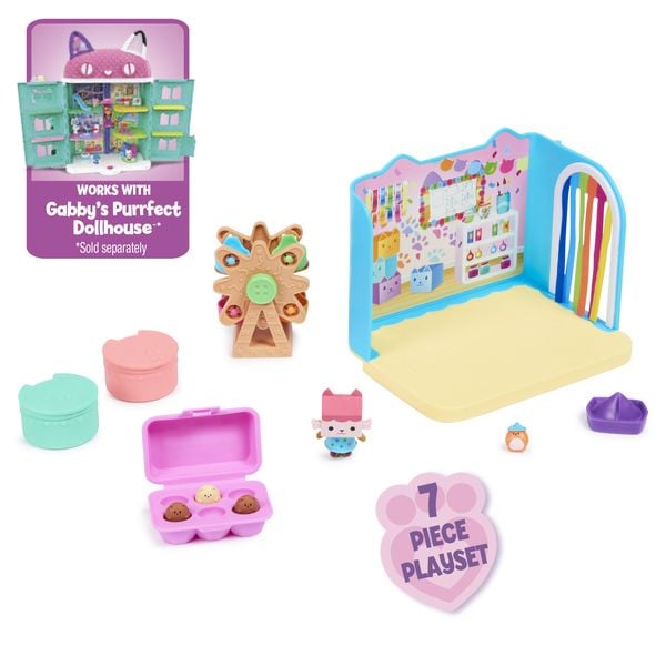 Gabby's Dollhouse Deluxe Raum, Craft-a-riffic-Room, Bastelzimmer mit Baby Box, Möbelstücken und thematischem Zubehör