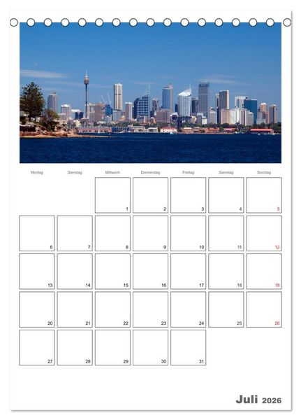 Produktbild: SYDNEY Terminplaner (Tischkalender 2026 DIN A5 hoch), CALVENDO Monatskalender