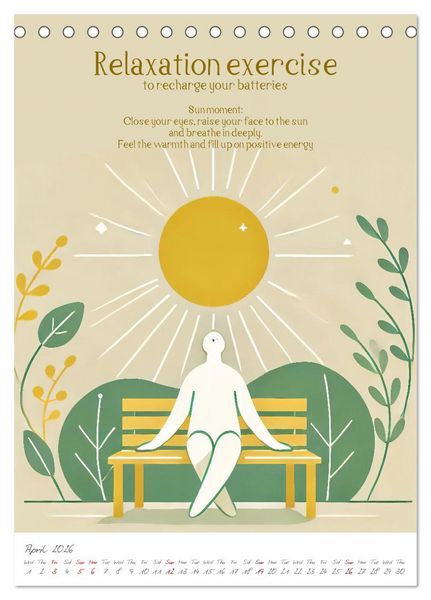 Produktbild: The anti-stress path - Monthly inspirations for more balance (Desk Calendar 2026 DIN A5 portrait), CALVENDO 12 Month DeskCalendar