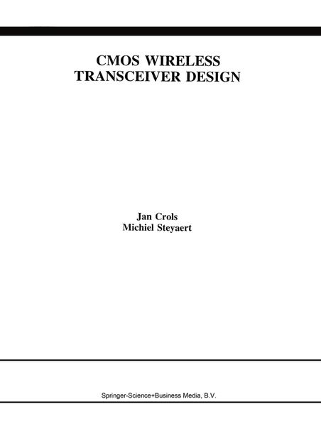 Produktbild: CMOS Wireless Transceiver Design