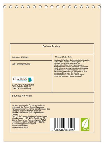Produktbild: Bauhaus Re:Vision (Tischkalender 2027 DIN A5 hoch), CALVENDO Monatskalender
