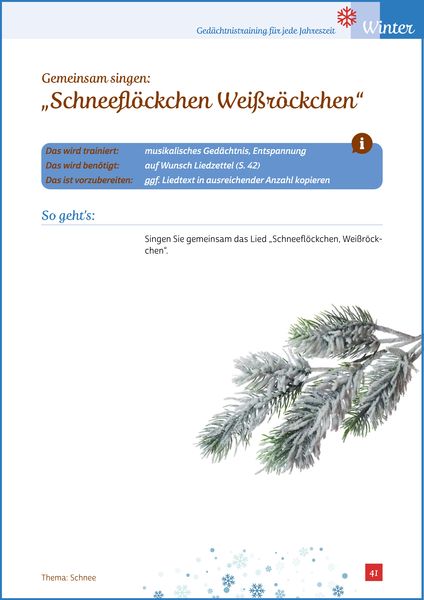 Produktbild: Ged&auml;chtnistraining Senioren - Ged&auml;chtnistraining f&uuml;r jede Jahreszeit: Winter. Spielerisches Ged&auml;chtnistraining f&uuml;r Senioren. Auch mit Demenz.