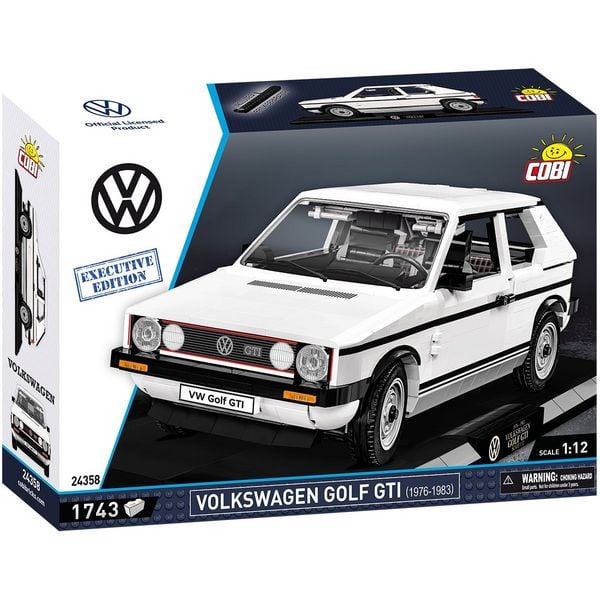 COBI Cars 24358 - Volkswagen Golf GTI 1976-1983, weiß, Executive Edition, Bausatz 1:12, 1743 Klemmbausteine